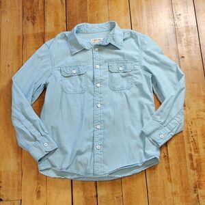 Cherokee shirt size 8 button down blue cotton spring easter outfit dress shirt